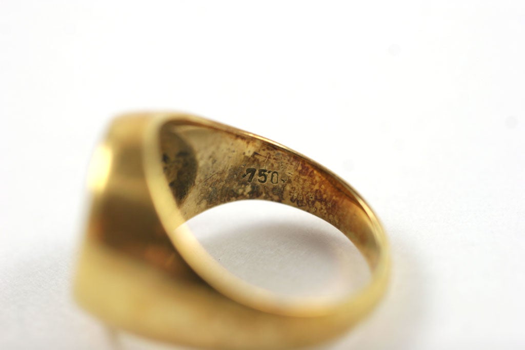 18K Gold Greek Signet Ring 7