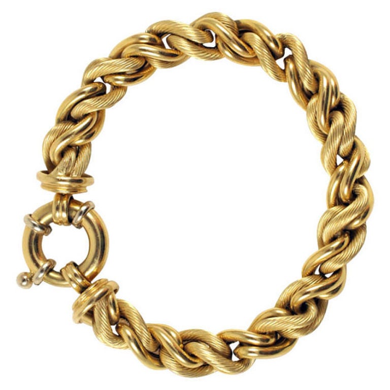 18K Gold Rope Bracelet at 1stDibs