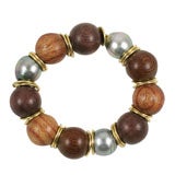 Every Day Wood and Tahitian Pearl Bracelet