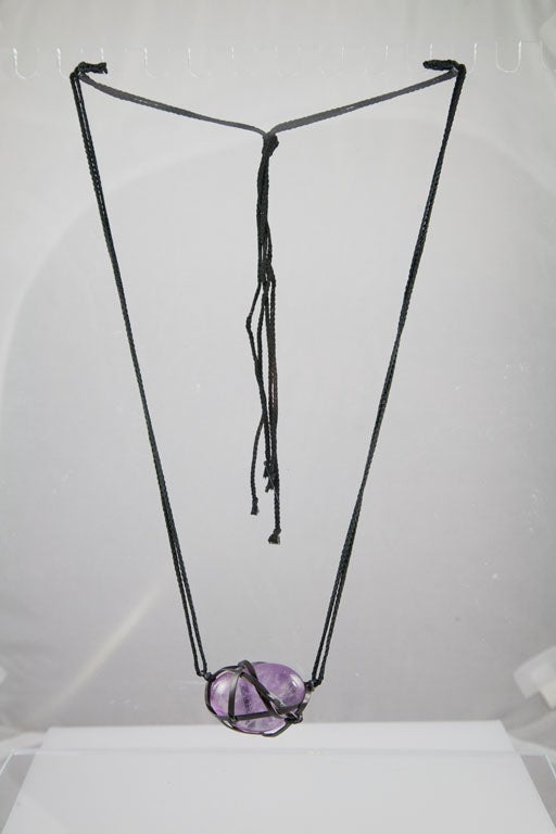 Tina Chow Oiso Amethyst and Bamboo Pendant 6