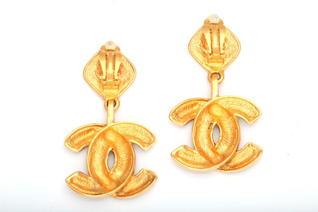 Chanel Quilted CC Dangling Earrings 1