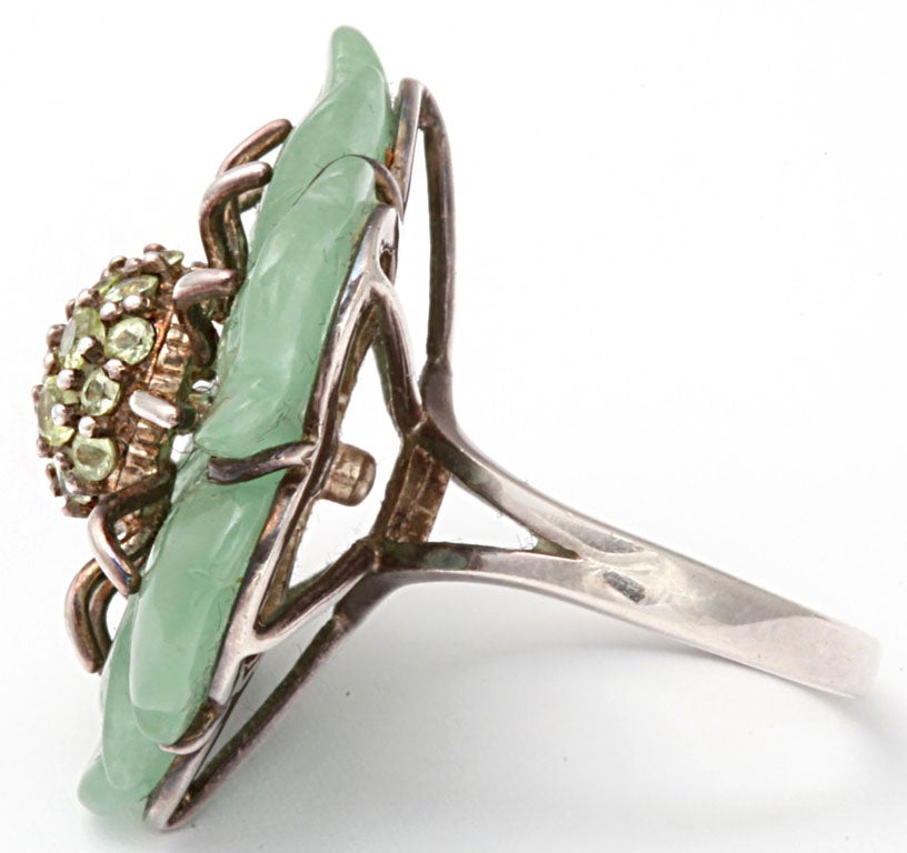 jade ring with flowers