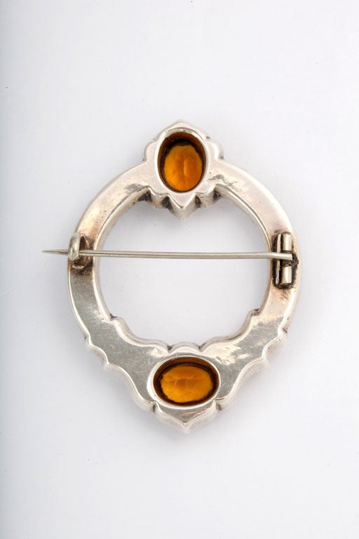 Victorian Sterling Silver-Mounted Scottish Agate  Brooch 3