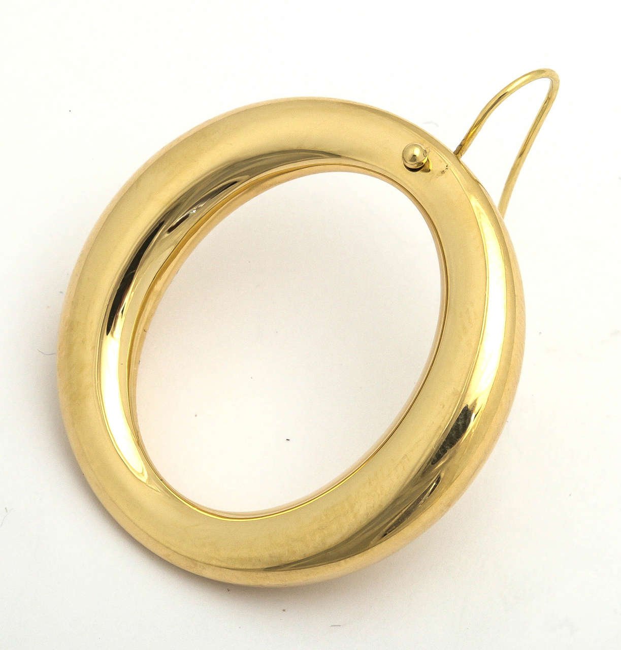 1990s Elsa Peretti for Tiffany & Co. Large High Polished Gold Hoop Earrings 2