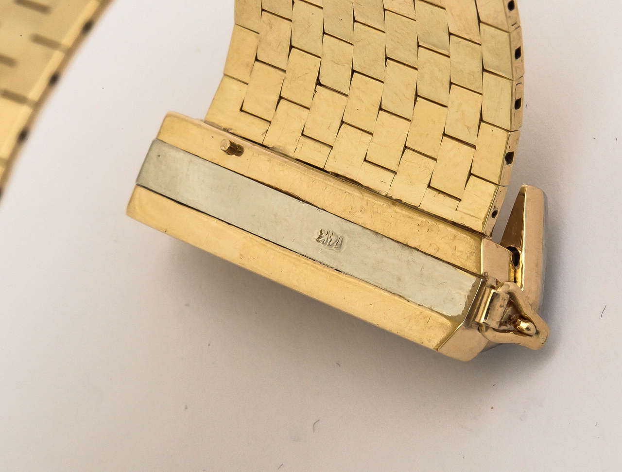 1940s Elegant Diamond Gold Brick Mesh Belt Buckle Bracelet 3