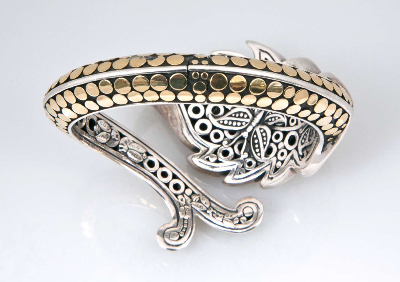 John Hardy Leaf Design 18 kt accented in silver bracelet Presented By Jewelry And Such