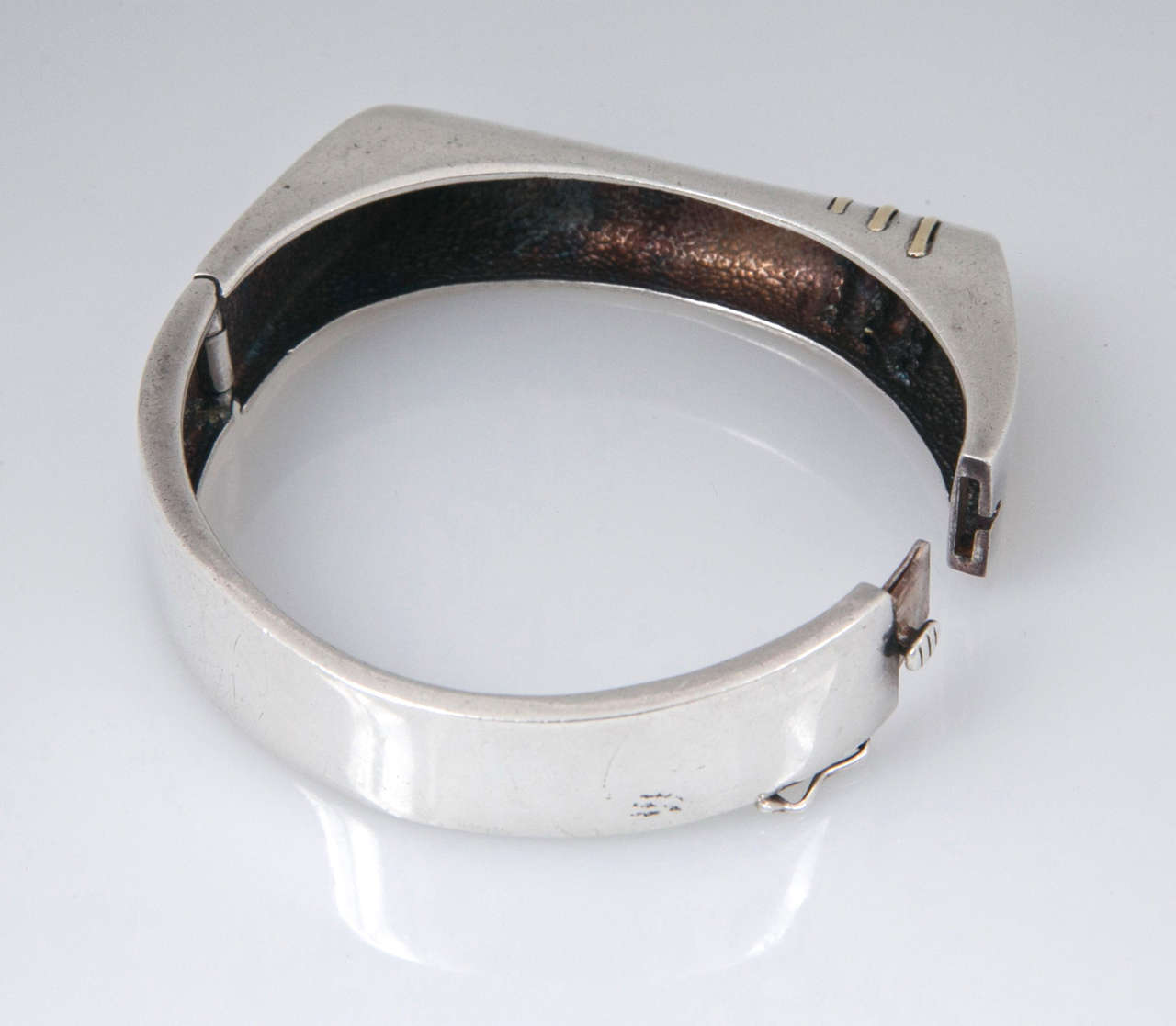 Silver and Gold Deco Cuff bracelet Presented By Jewelry And Such 1