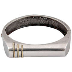 Silver and Gold Deco Cuff bracelet Presented By Jewelry And Such