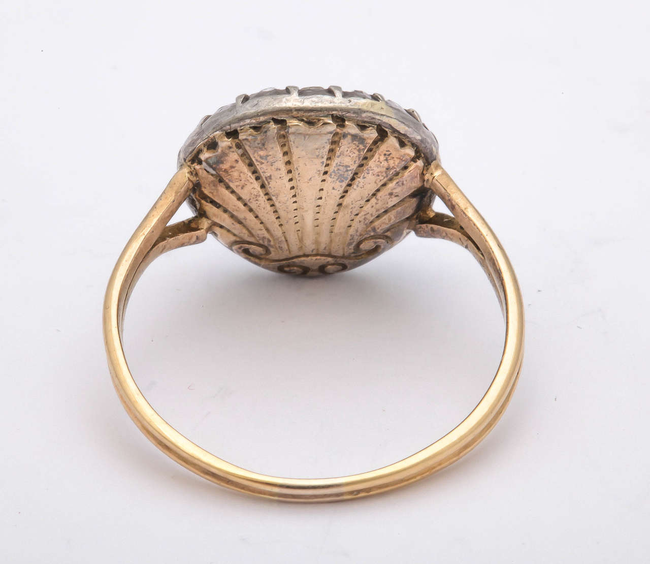 Rare Enamel Diamond 18k Gold Masked Lady Ring, circa 1800 In Good Condition In St. Catharines, ON