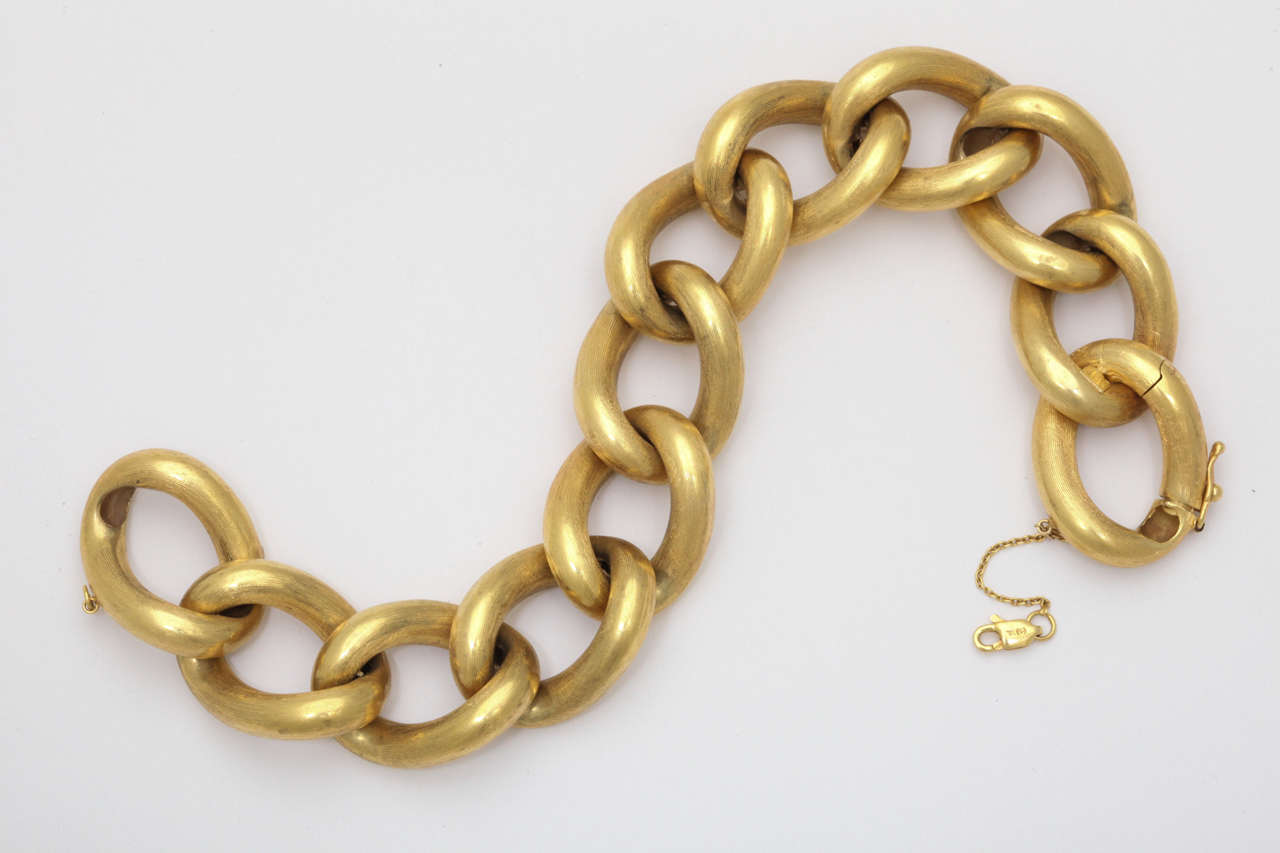 Hollow Link Florentined Bracelet at 1stDibs