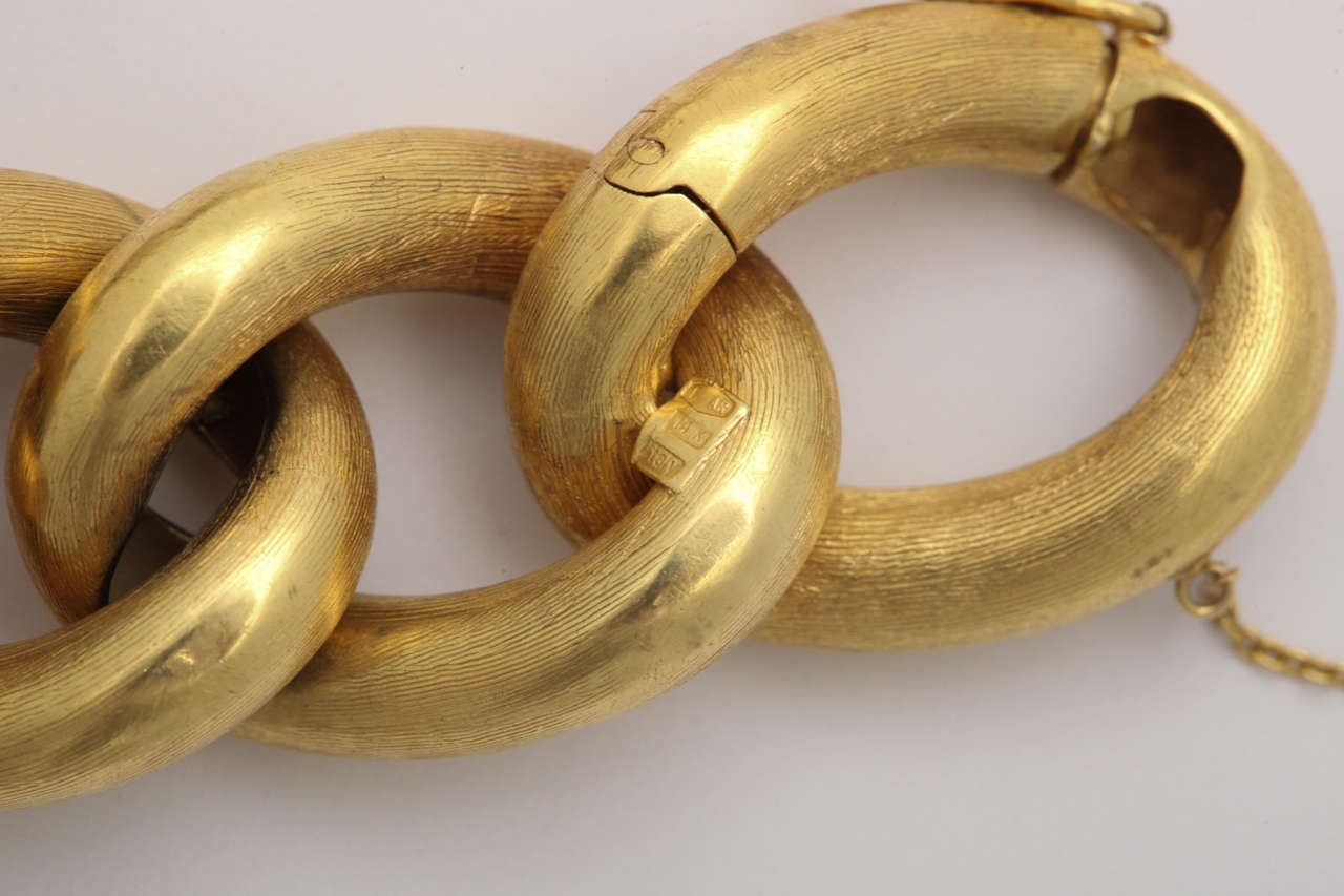 Hollow Link Florentined Bracelet at 1stDibs