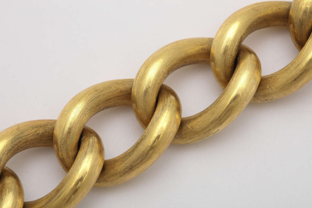 Hollow Link Florentined Bracelet at 1stDibs