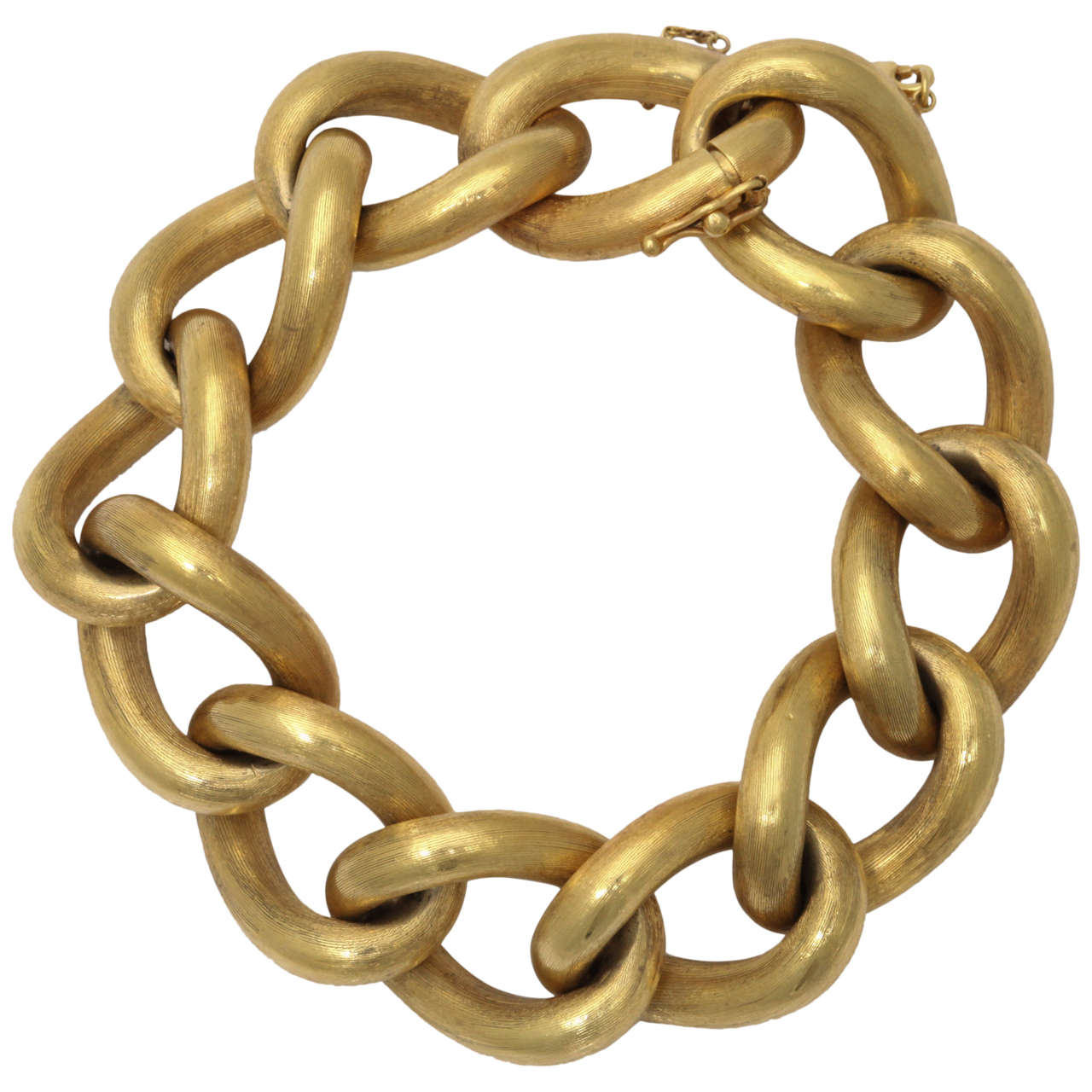 Hollow Link Florentined Bracelet at 1stDibs