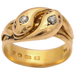 Hallmarked Double Headed Gold Serpent Ring 5