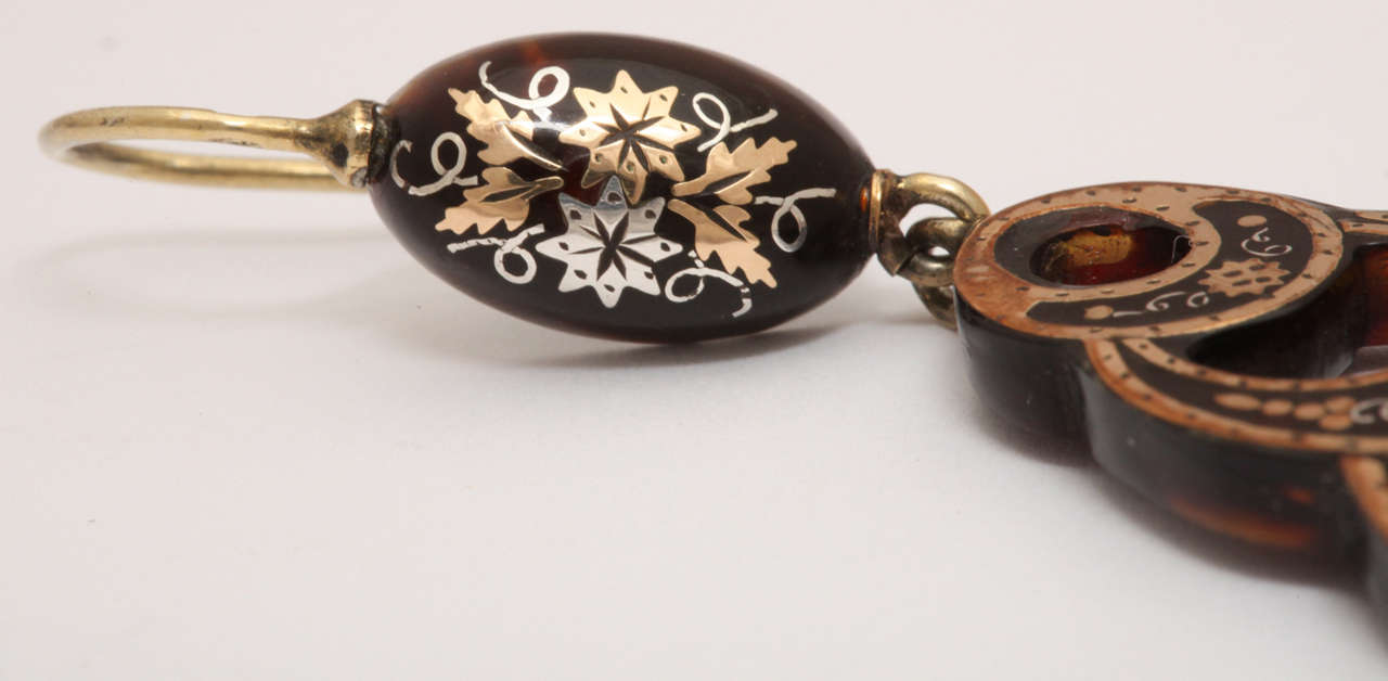 Antique Victorian Pique Earrings 3