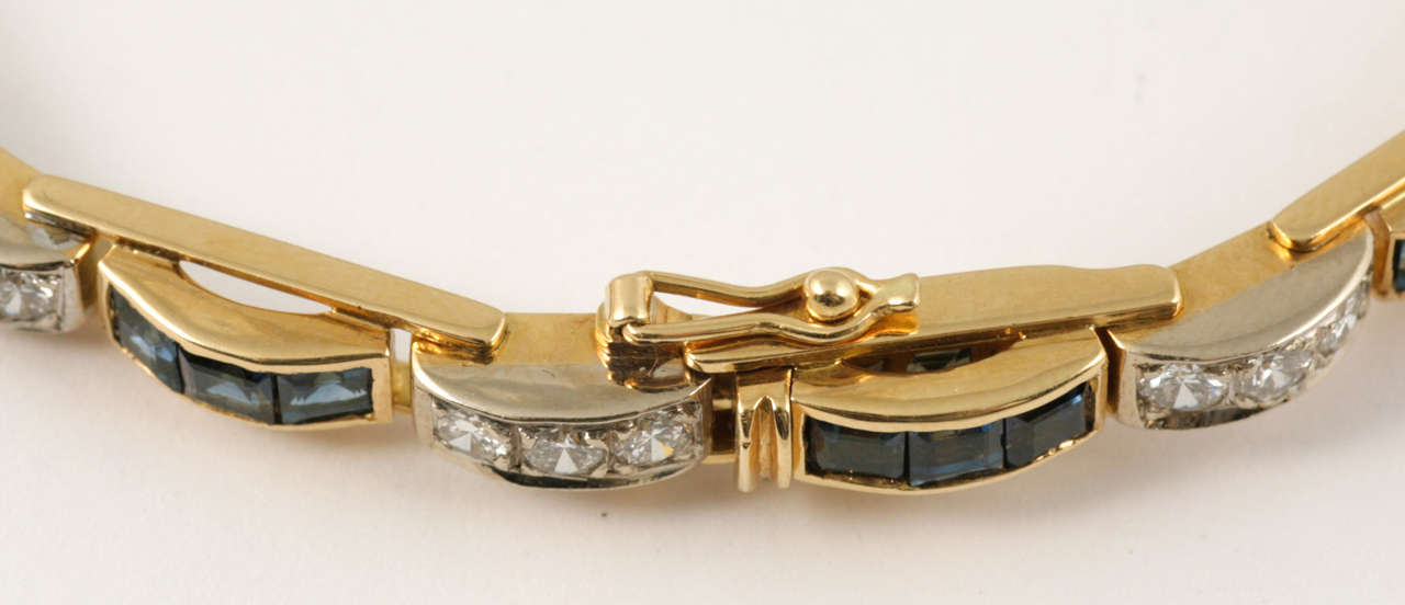 Women's Sapphire Diamond Bracelet For Sale