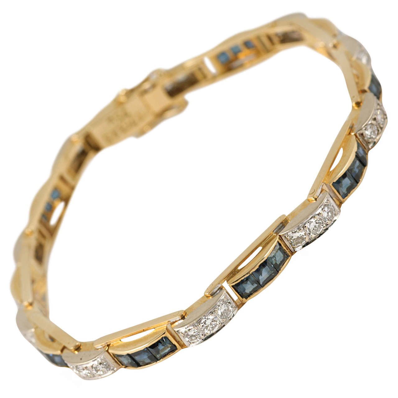 Sapphire Diamond Bracelet For Sale