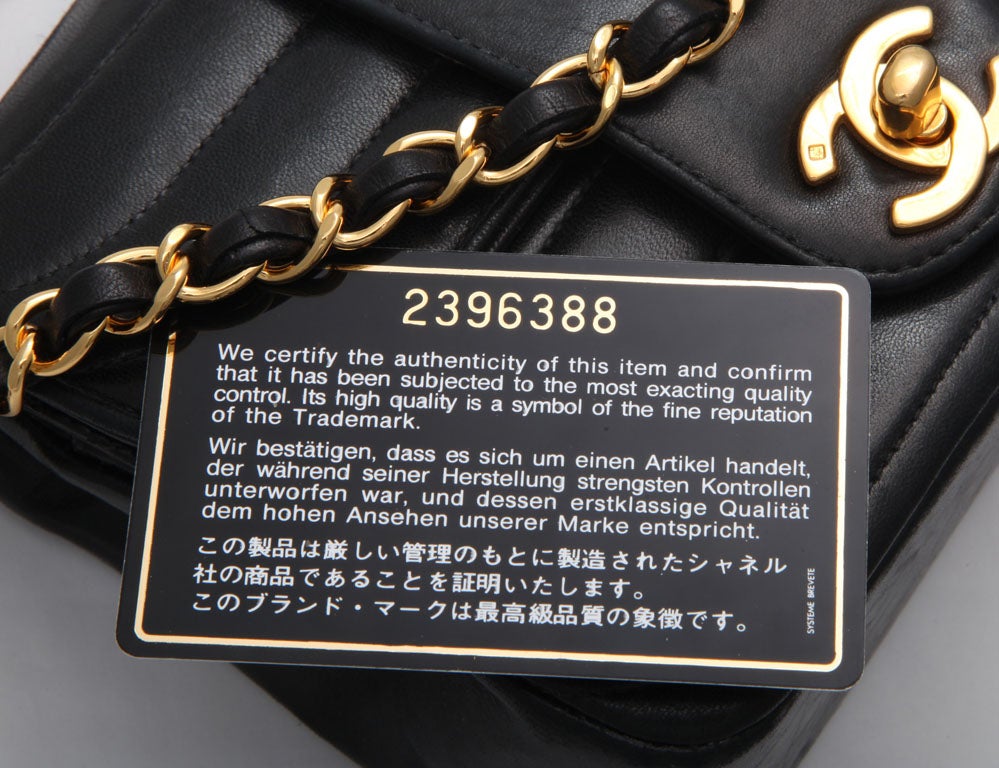 Vintage Dark Blue Chanel Leather Handbag 5