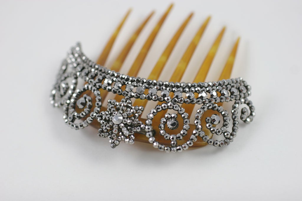 Cut Steel Hair Comb/Tiara at 1stDibs