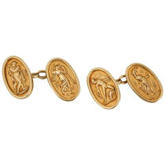 1900 Art Nouveau Gold Cufflinks