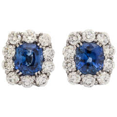 Fine quality Sapphire Diamond Gold Earrings