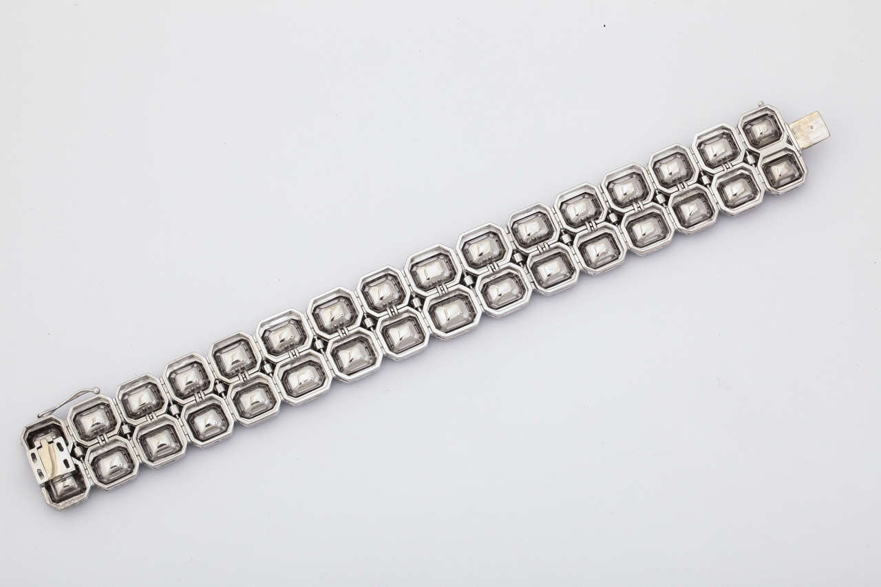 Diana M. Platin-Diamantarmband mit 50 Karat Diamanten im Smaragdschliff  im Angebot 2