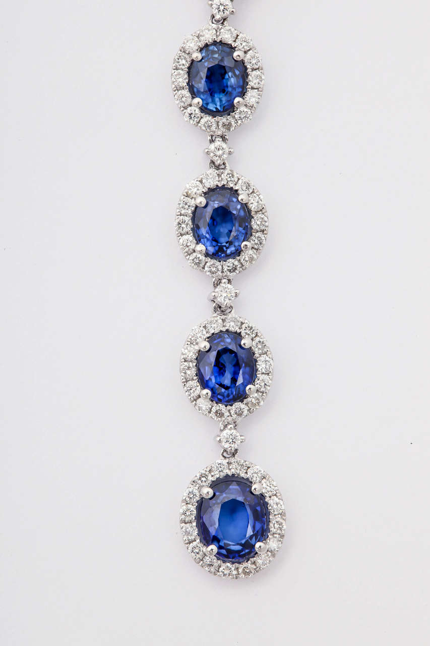 sapphire long earrings