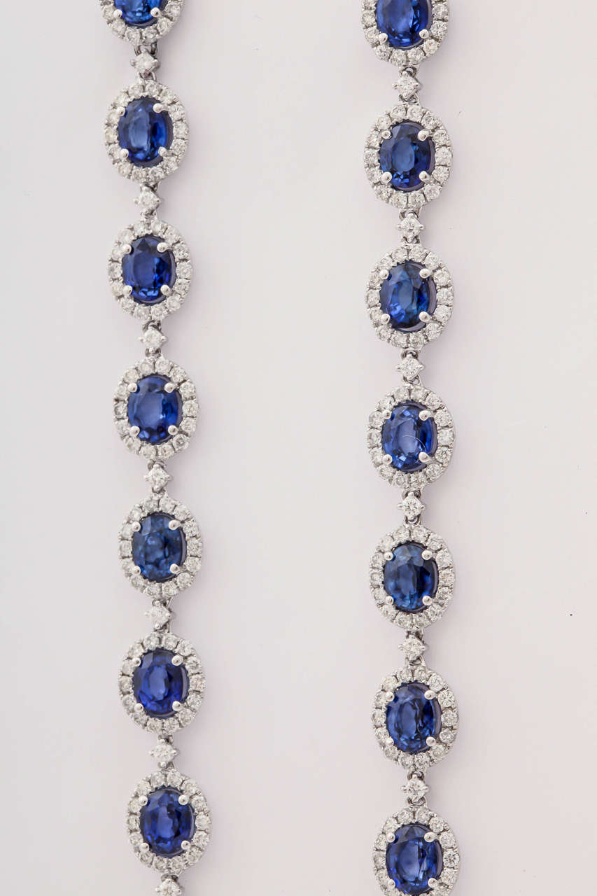 sapphire diamond drop earrings