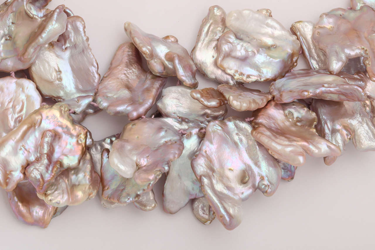 Contemporary Amazing Large Square Pink Fresh Water pearls