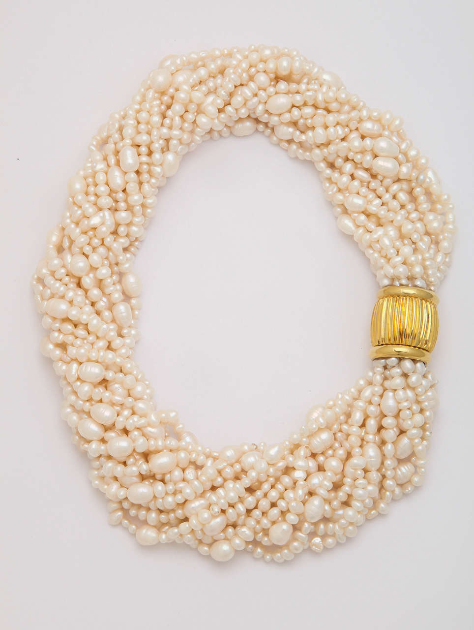 Women's Elegant Pearl Torsade Necklace For Sale