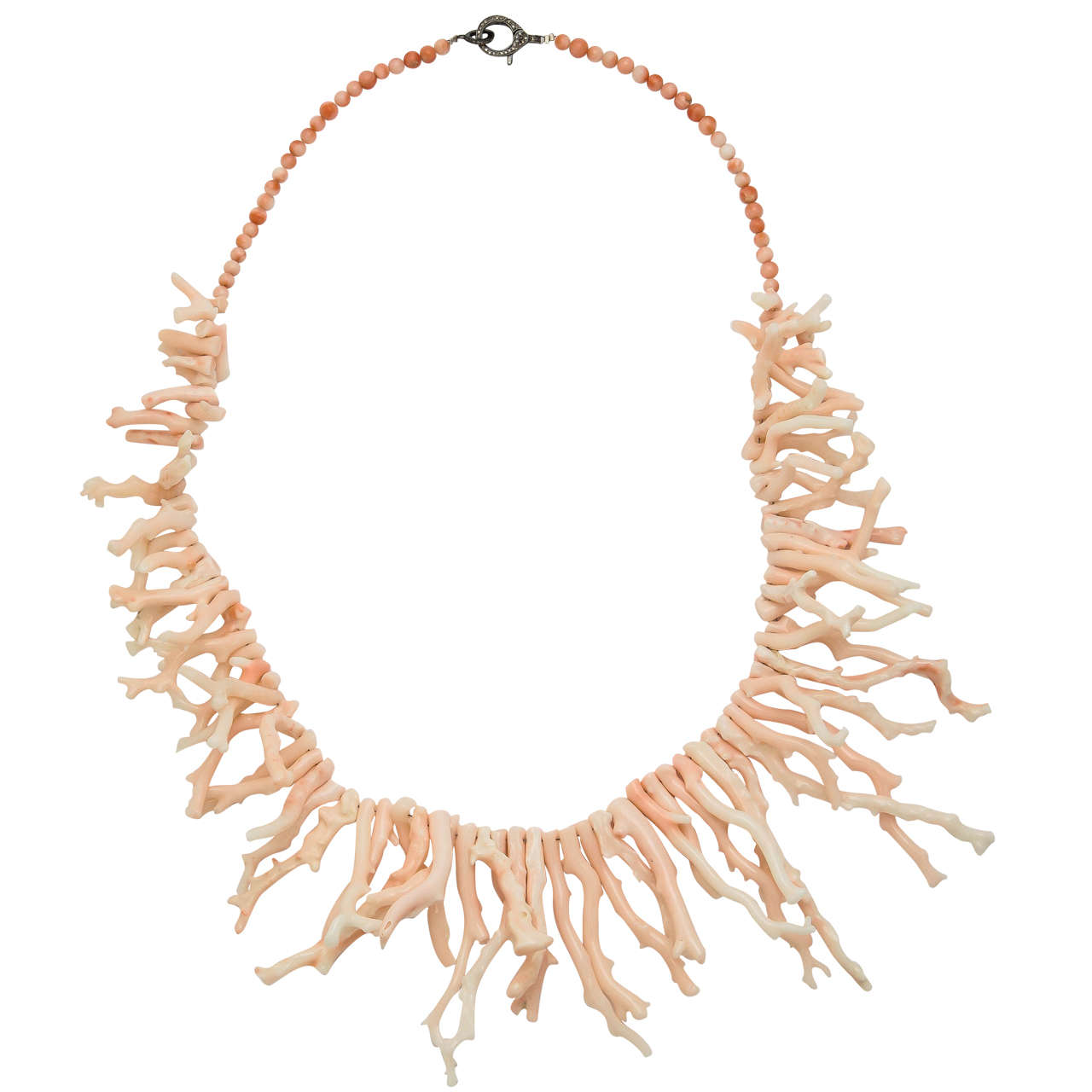 Elegant Angel Skin Branch Coral Necklace For Sale