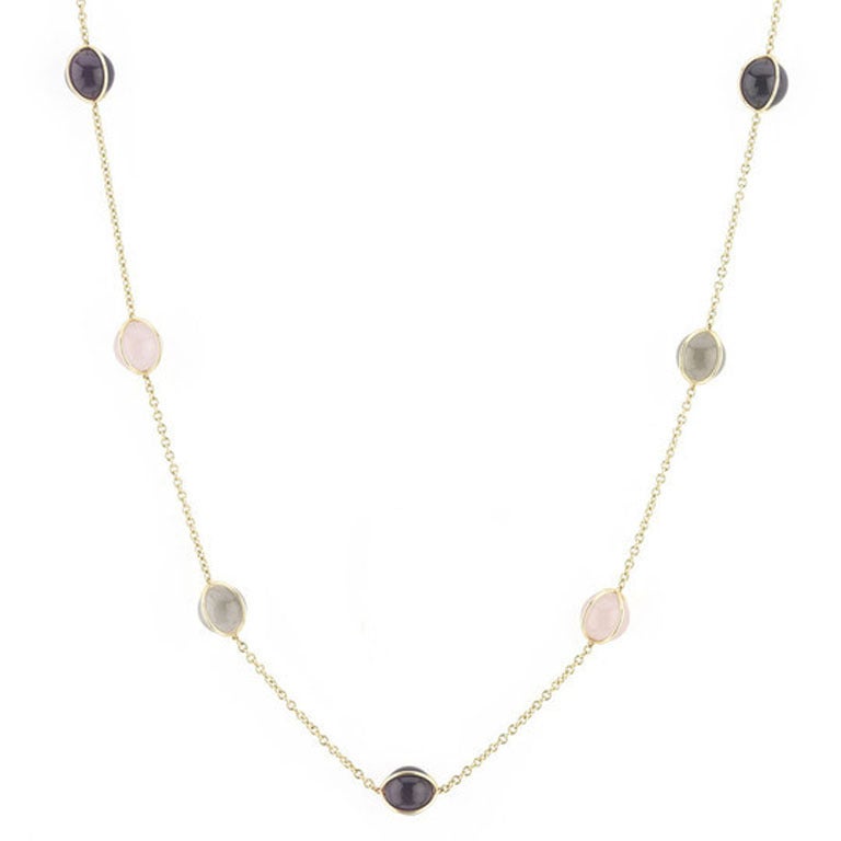 18kt Multi Color Ball Necklace For Sale
