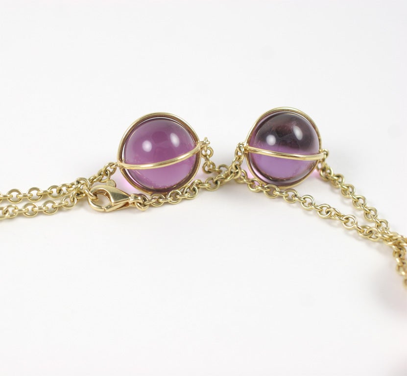 Contemporary 18kt Multi Color Ball Necklace For Sale