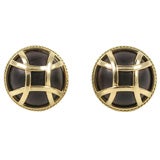 Pendiente de Oro Amarillo de 18kt y Madera