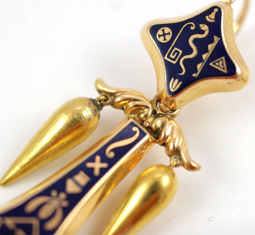Victorian Egyptian-Revival Earrings For Sale 2