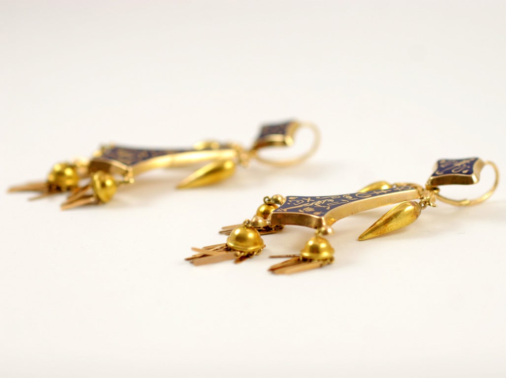 Victorian Egyptian-Revival Earrings For Sale 3