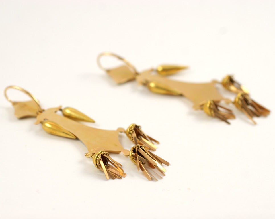 Victorian Egyptian-Revival Earrings For Sale 4