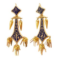 Antique Victorian Egyptian-Revival Earrings
