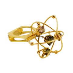 Vintage Gold and Zircon “Orbit” Ring