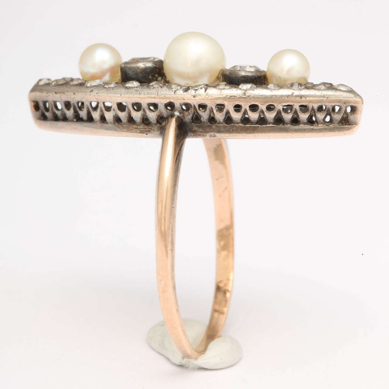 pearl diamond engagement ring