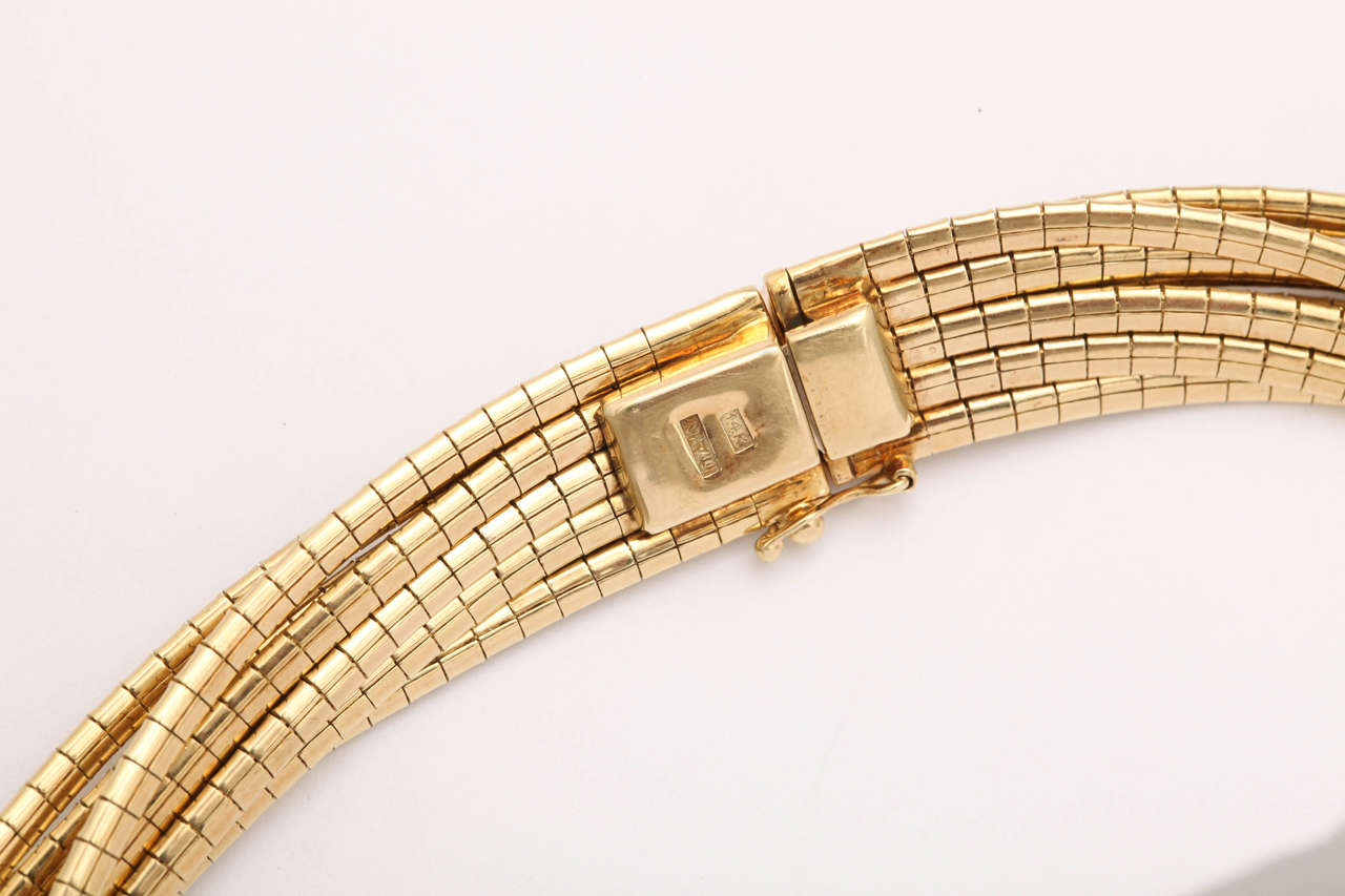 Italian 8 Strand Gold Spaghetti Necklace at 1stDibs spaghetti chain