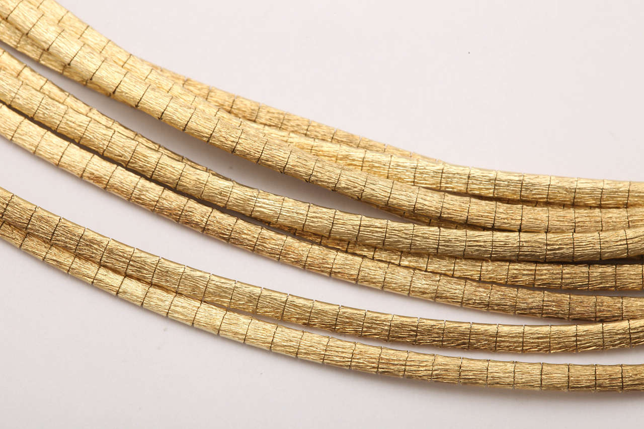 Italian 8 Strand Gold Spaghetti Necklace at 1stDibs spaghetti chain