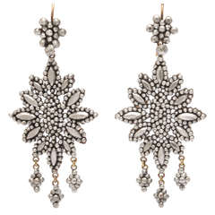 Opulent Georgian Cut Steel Girandole Earrings 2