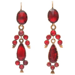 Antique French Perpignan Garnet Earrings