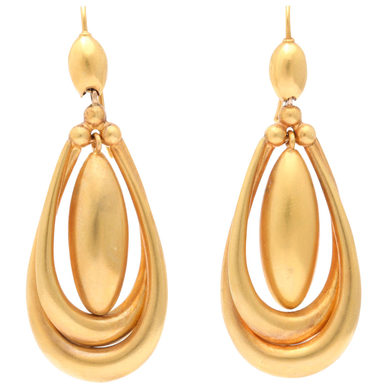 Hoops of Gold Victorian Chandelier Earrings For Sale