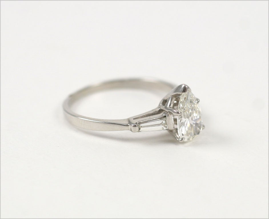 Pear Shaped Diamond Engagement Ring, 1.10 CTS 5
