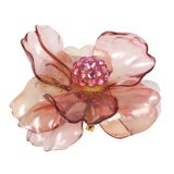 Large Lucite Flower Brooch