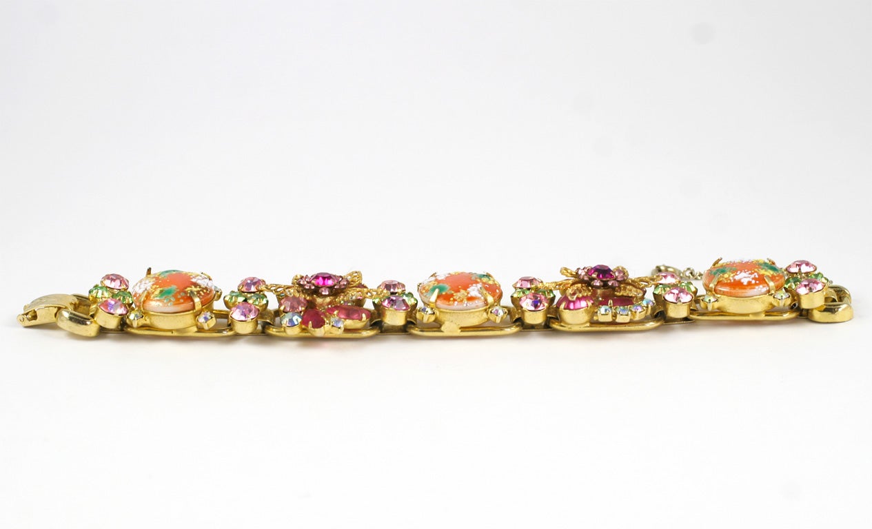 Bracelet Juliana orange, vert et rose, bijou de costume Pour femmes en vente
