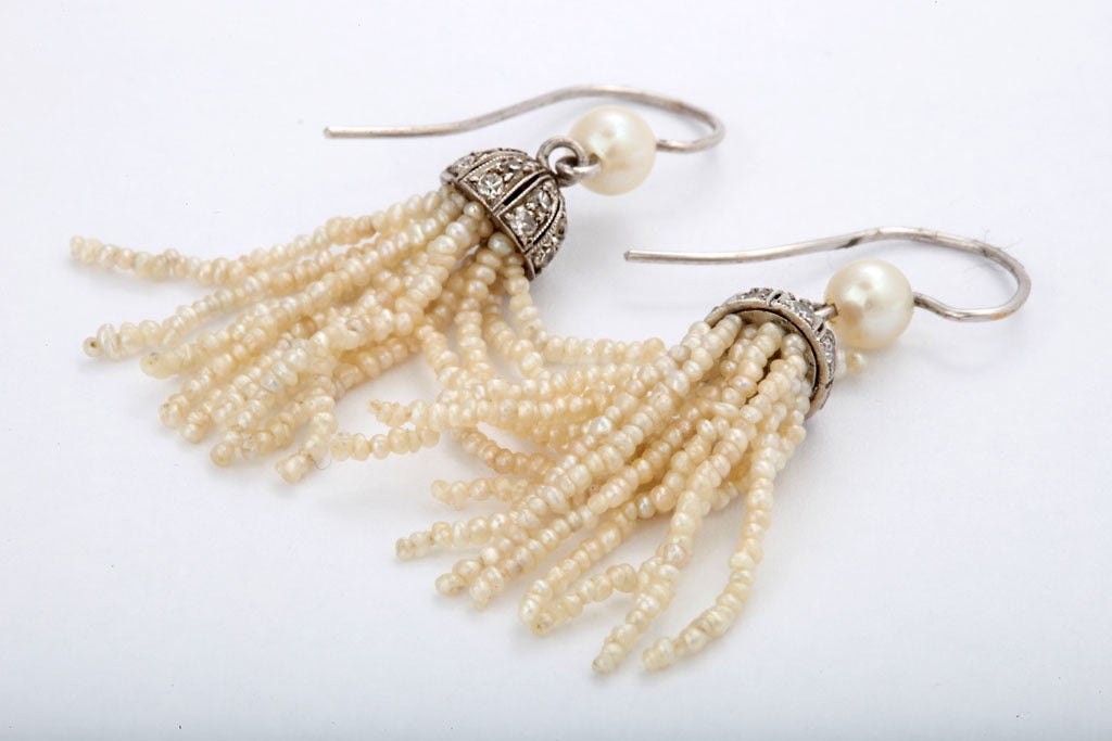Pearl Fringe Earrings. 1