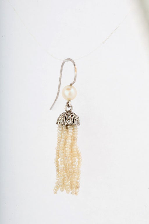 Pearl Fringe Earrings. In Excellent Condition In Stamford, CT